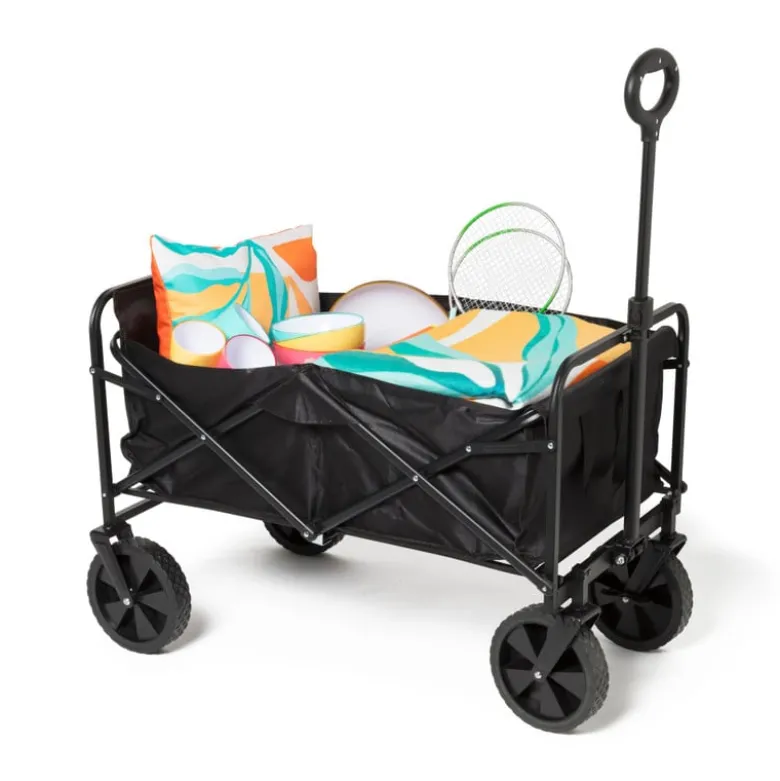 Opvouwbare bolderkar - zwart - 103x54x108 cm