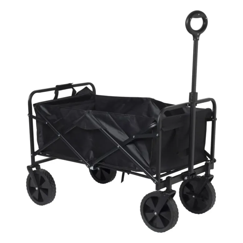 Opvouwbare bolderkar - zwart - 103x54x108 cm