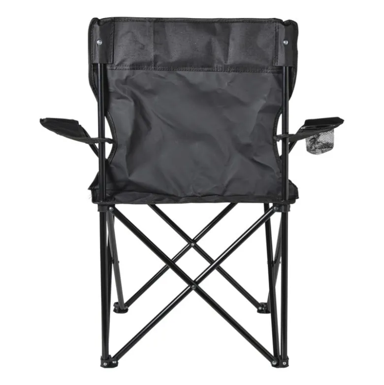 Opvouwbare campingstoel - zwart - 80x75x50 cm