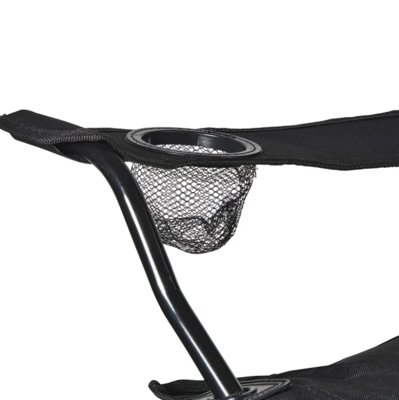 Opvouwbare campingstoel - zwart - 80x75x50 cm