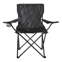 Opvouwbare campingstoel - zwart - 80x75x50 cm