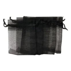 Organza zakjes - zwart - 5 stuks
