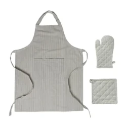 Ovenwant gestreept - groen/wit - 18x32 cm