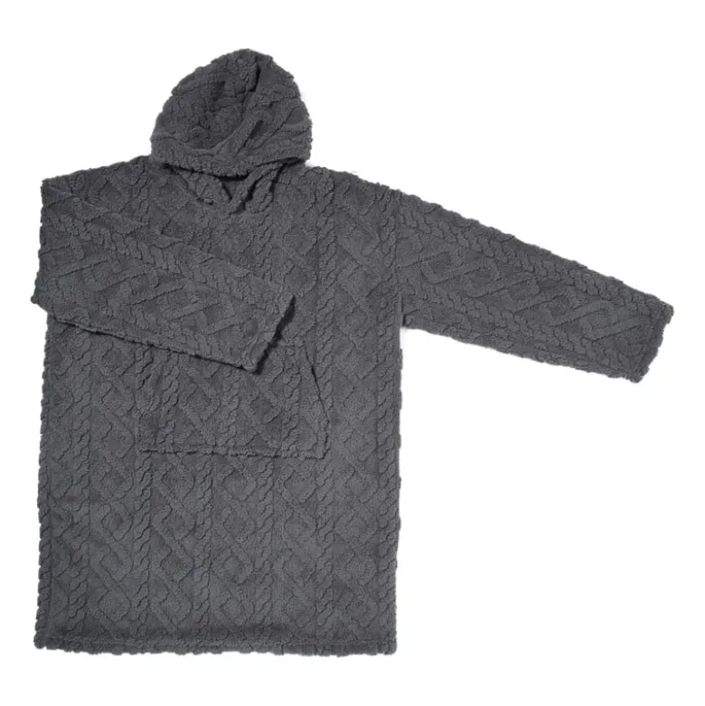 Oversized hoodie jacquard - grijs - one size