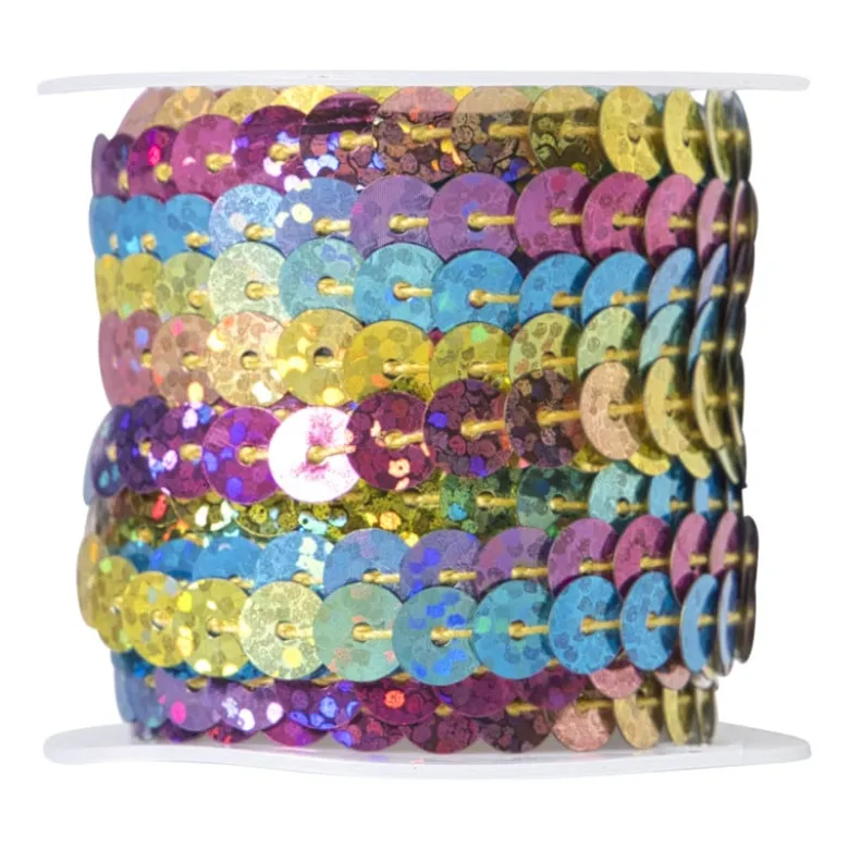 Pailettenband - multikleur - 5 meter