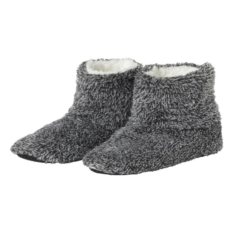 Pantoffels gemeleerd - donkergrijs - maat 37-38