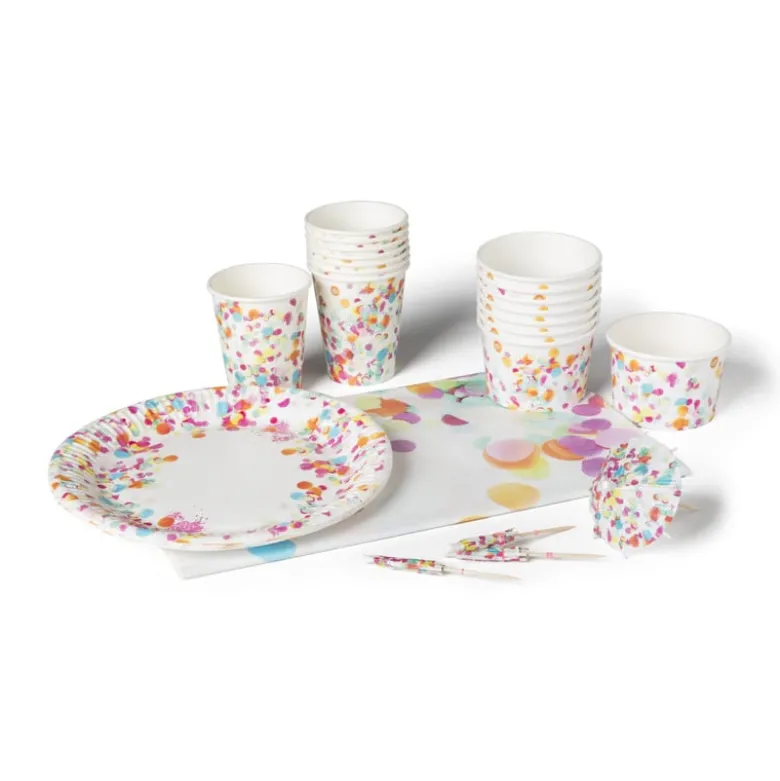 Papieren bekers - confetti - set van 8