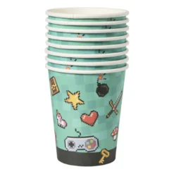 Papieren bekers game - multikleur - set van 8