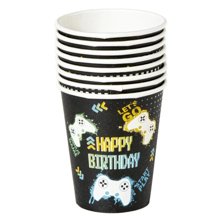 Papieren bekers - level up - set van 6