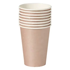 Papieren bekers - roségoudkleurig - set van 8