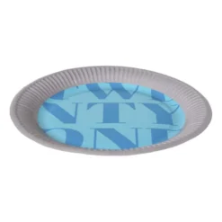 Papieren bordjes 21 jaar - blauw - set van 8