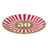 Papieren bordjes 50 jaar - rood - set van 8