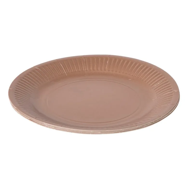 Papieren bordjes - roségoudkleurig - set van 8