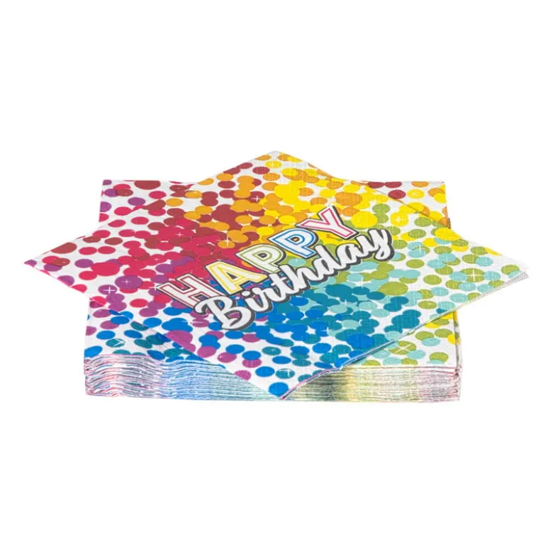 Papieren servetten regenboog - set van 20 - 17x17 cm