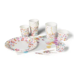 Papieren snackbakjes - confetti - set van 8