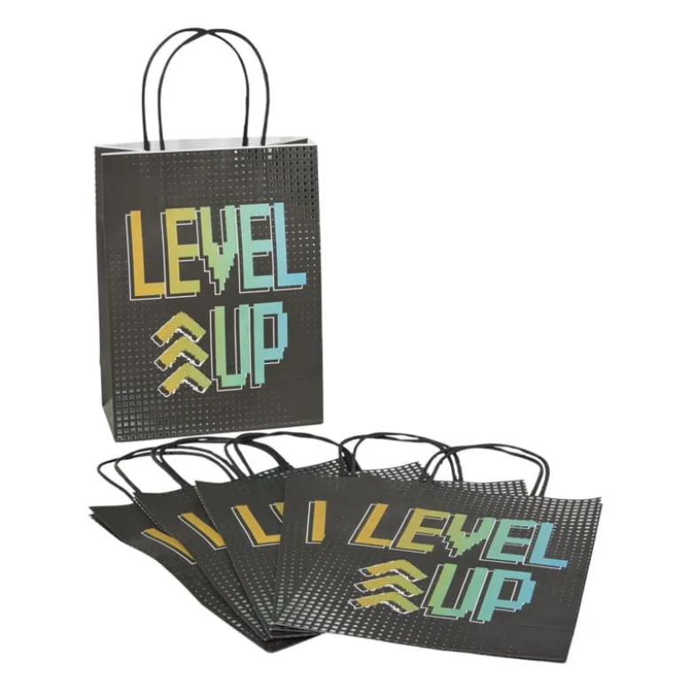Papieren tasjes level up - set van 6