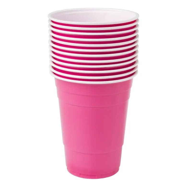 Partycup roze - 530 ml - 12 stuks