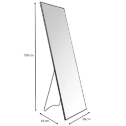 Passpiegel XL - zwart - 50x150 cm