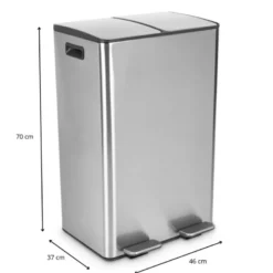 Pedaalemmer duo bin - 60 liter
