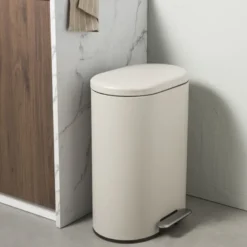 Pedaalemmer ovaal - beige - 50 liter