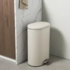 Pedaalemmer ovaal - beige - 30 liter