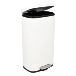 Pedaalemmer rechthoek - mat wit - 30 liter