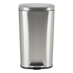 Pedaalemmer rechthoek - zilver - 30 liter