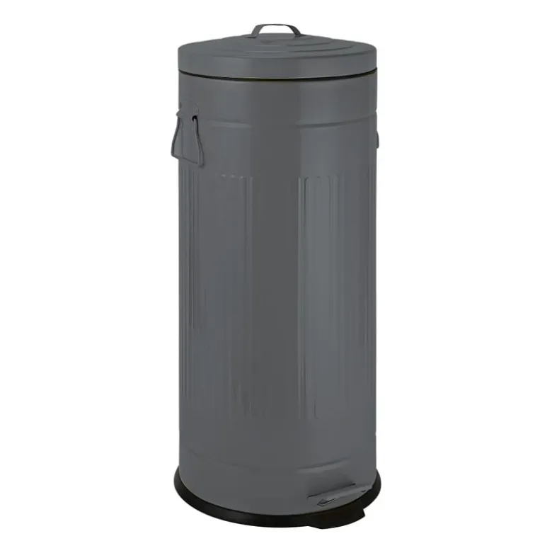 Pedaalemmer retro look - grijs - 30 liter
