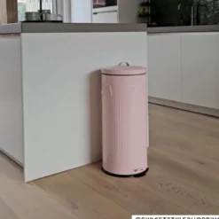 Pedaalemmer retro look - roze - 30 liter