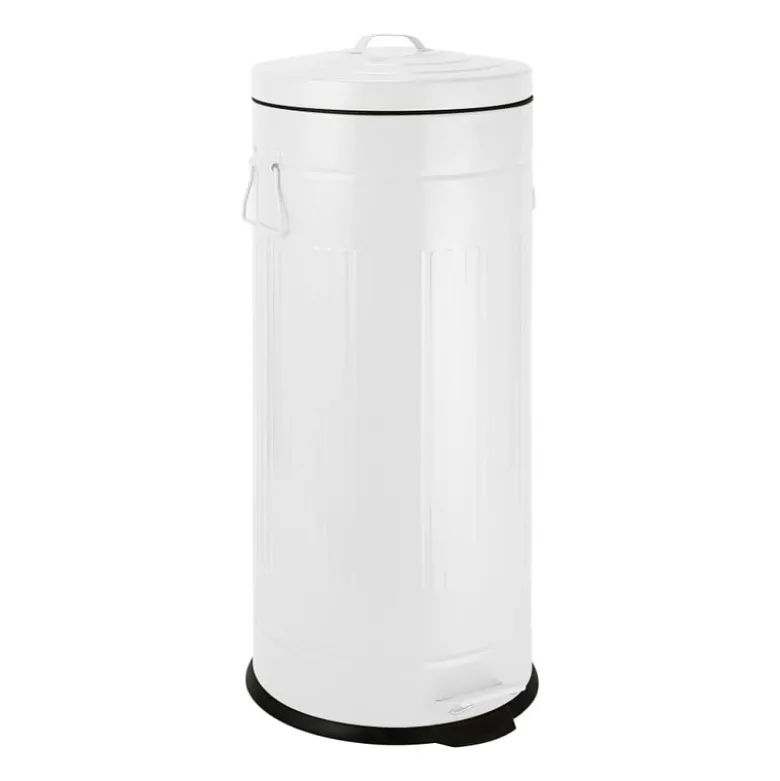 Pedaalemmer retro look - wit - 30 liter