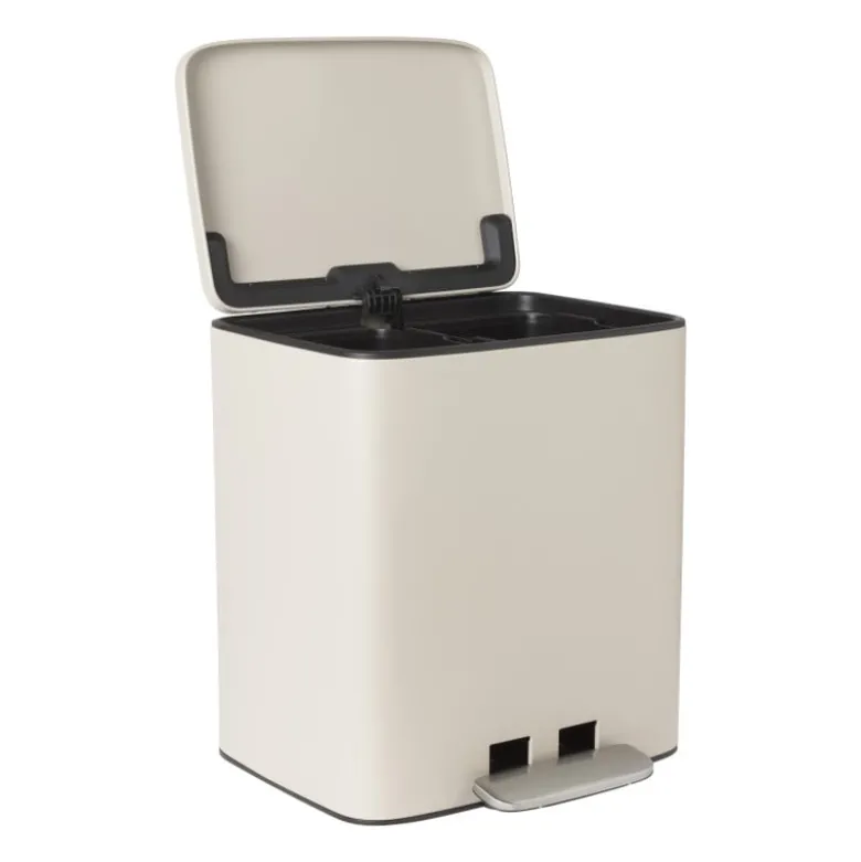 Pedaalemmer 2 vakken - beige - 2x 11.5 liter