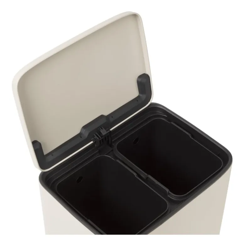 Pedaalemmer 2 vakken - beige - 2x 11.5 liter