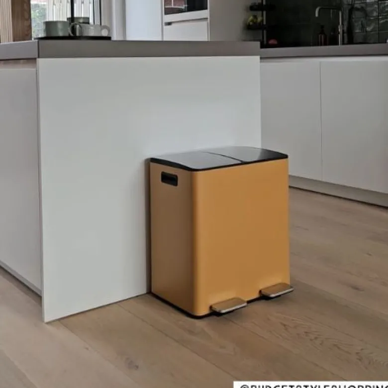 Pedaalemmer 2 vakken - oker - 2x20 liter