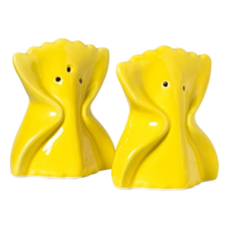 Pepervaatje pasta farfelle - geel - 8x6.5x4.5 cm