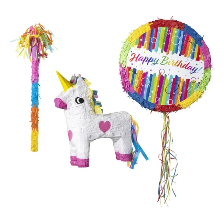 Piñata happy birthday - multikleur - ø44x9 cm