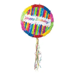 Piñata happy birthday - multikleur - ø44x9 cm