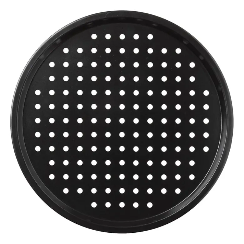 Pizzavorm geperforeerd - zwart - ø31 cm
