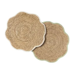 Placemat bloem wit - zeegras - ø38 cm