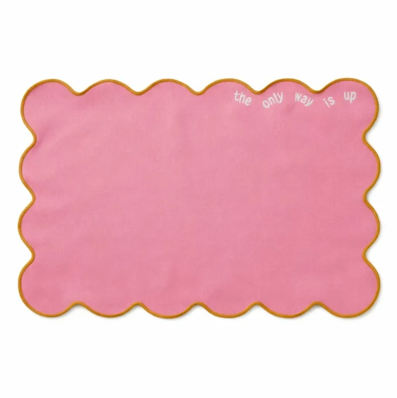 Placemat met quote - roze - 45x30 cm - Happy at Home by Sanny