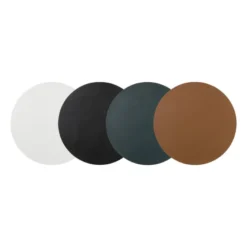 Placemat PU leer - zwart - ø38 cm
