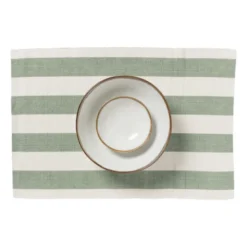 Placemat streep - groen - set van 2