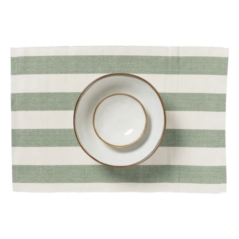 Placemat streep - groen - set van 2