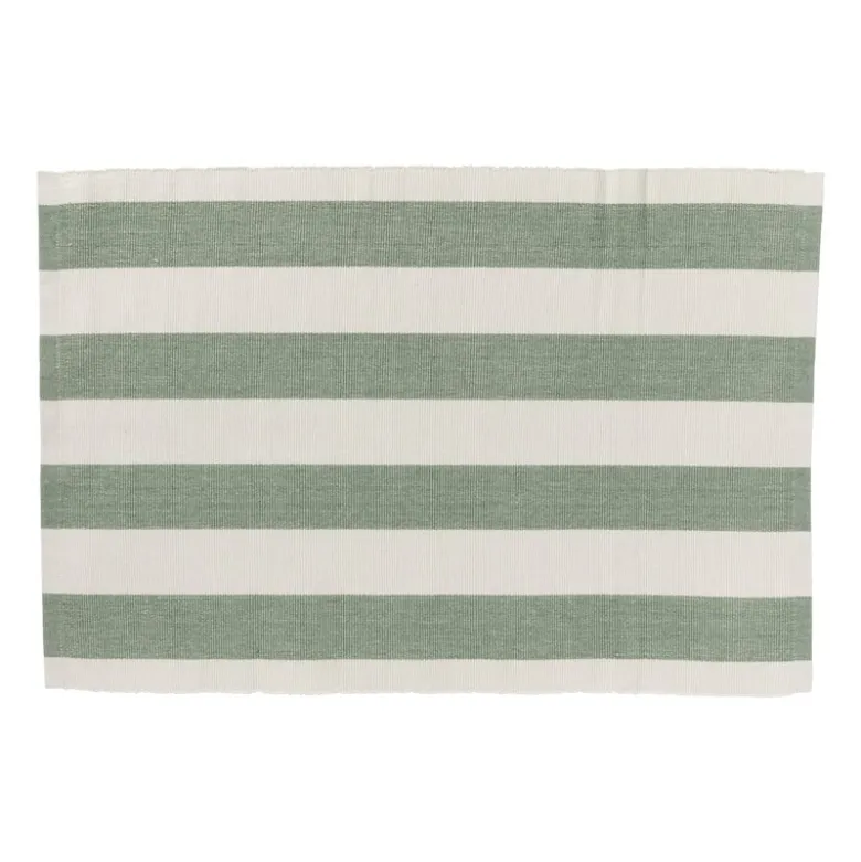 Placemat streep - groen - set van 2