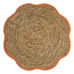 Placemat zeegras bloem - oranje