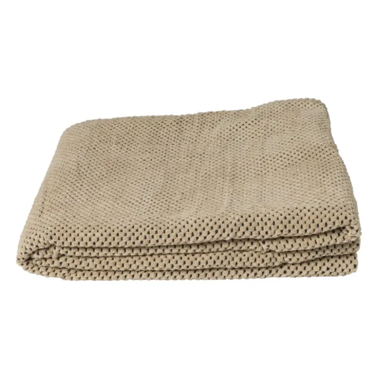 Plaid blokje - beige - 130x160 cm