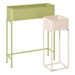 Plantenbak voor balkon breed - groen - 60x71x20 cm
