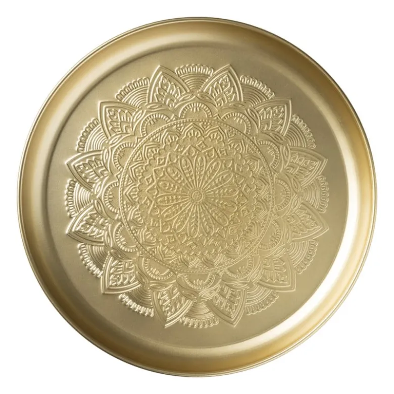 Plateau goud - metaal - ø35x3 cm