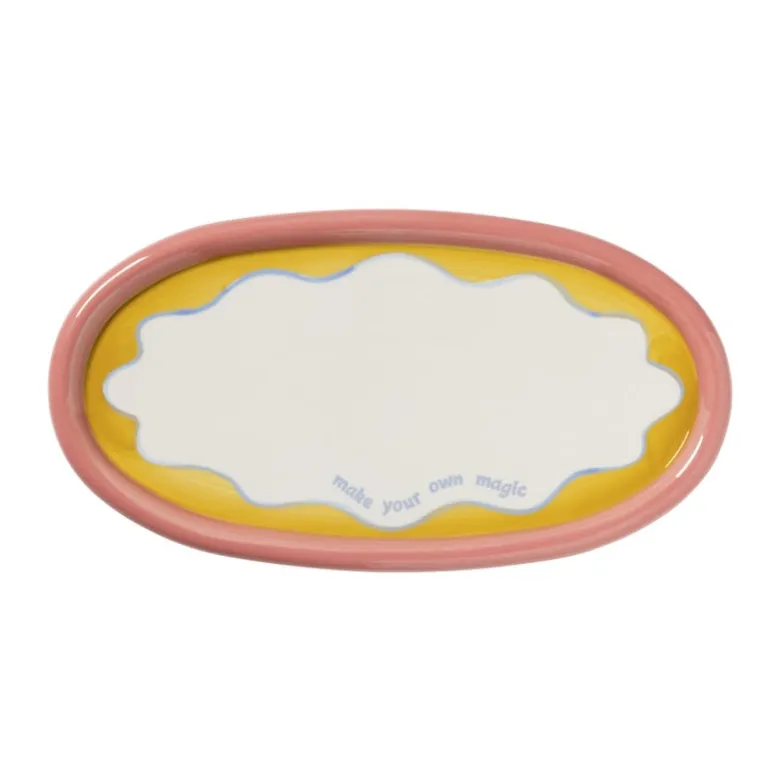 Plateau ovaal - multikleur - 1.8x16.3x30.5 cm - Happy at Home by Sanny