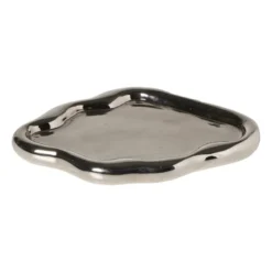Plateau smoked - zilverkleurig - 2.8x28.5x19.5 cm