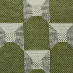 Poef grafisch - groen/beige - 37x37x36 cm
